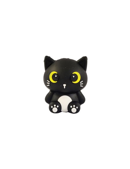 Gomme 3D kawaii - chat noir - itotal