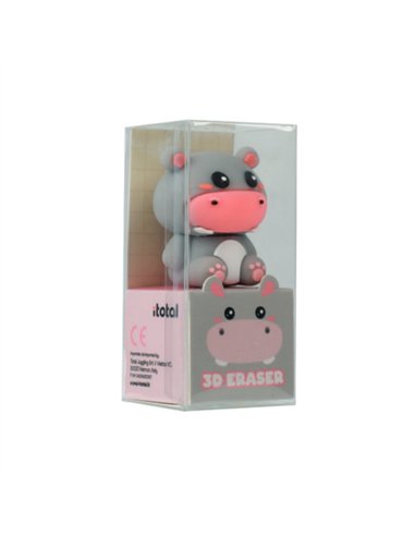 Gomme 3D kawaii - hippo - itotal