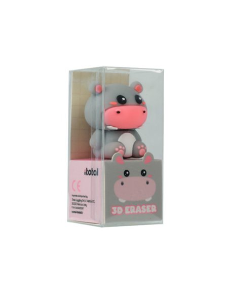 Gomme 3D kawaii - hippo - itotal