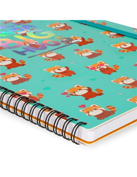 Cahier Ligné - Maxi - à Spirale - Format A4 - panda roux - Legami