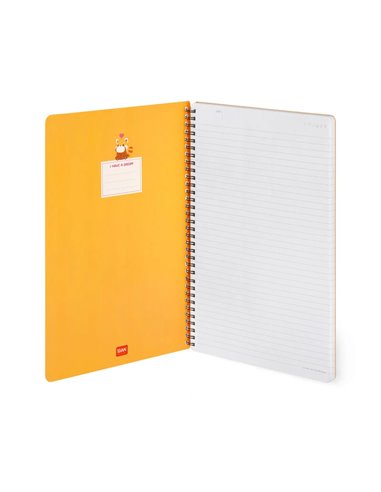 Cahier Ligné - Maxi - à Spirale - Format A4 - panda roux - Legami