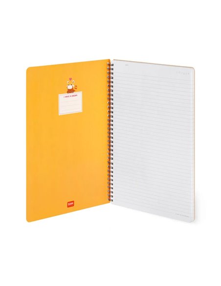 Cahier Ligné - Maxi - à Spirale - Format A4 - panda roux - Legami