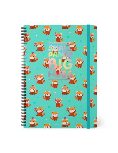 Cahier Ligné - Maxi - à Spirale - Format A4 - panda roux - Legami