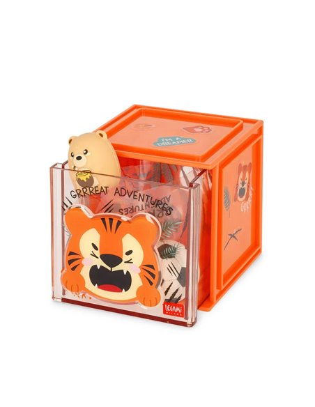 Boîte Empilable de Bureau - Cutie Cube - tigre - legami