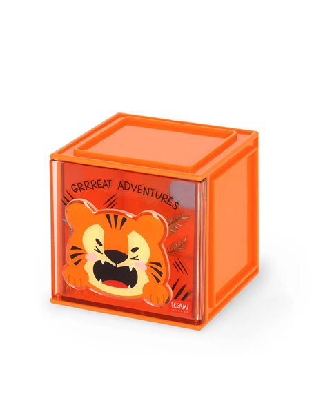 Boîte Empilable de Bureau - Cutie Cube - tigre - legami