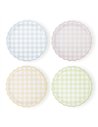 ASSIETTES FESTONNEES VICHY PASTEL 4 COUL ASS 23CM X 8