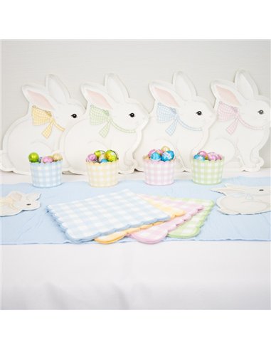 SERVIETTES FESTONNEES 33X33CM VICHY 4 COUL ASSX 16