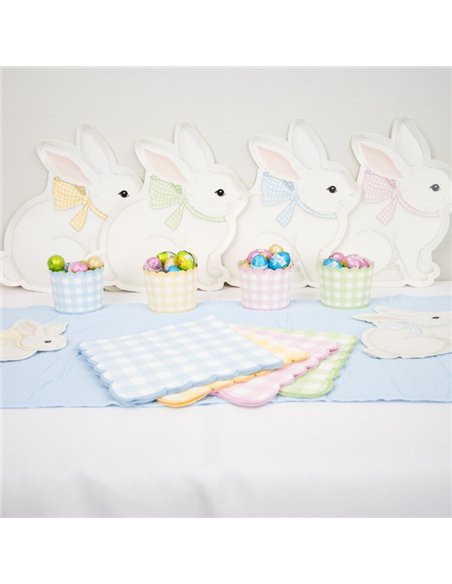 SERVIETTES FESTONNEES 33X33CM VICHY 4 COUL ASSX 16