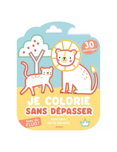 Coloriages fluo - Animaux de la savane - auzou