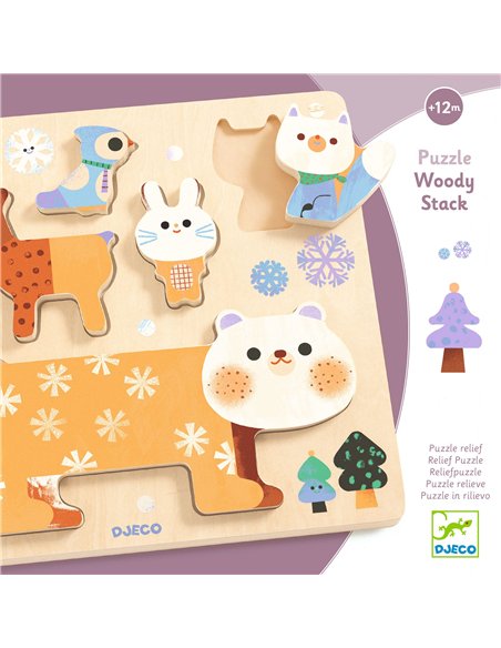 PUZZLE RELIEF - WoodyStack - djeco