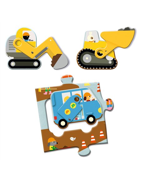 PUZZLE GEANT - Puzzle géant articulo vehicules - djeco