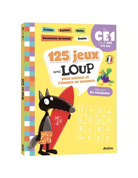 125 jeux avec loup du ce1 au ce2 - Cahier de vacances