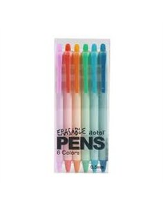Stylo Effaçable set 6 couleurs - itotal