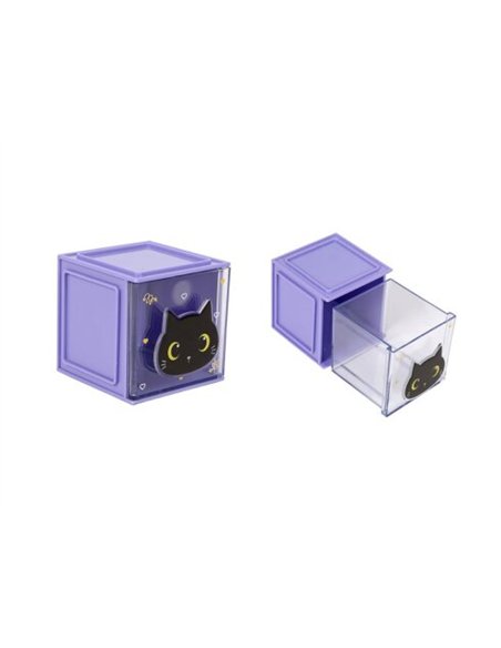 Organisateur de bureau cube chat noir - itotal