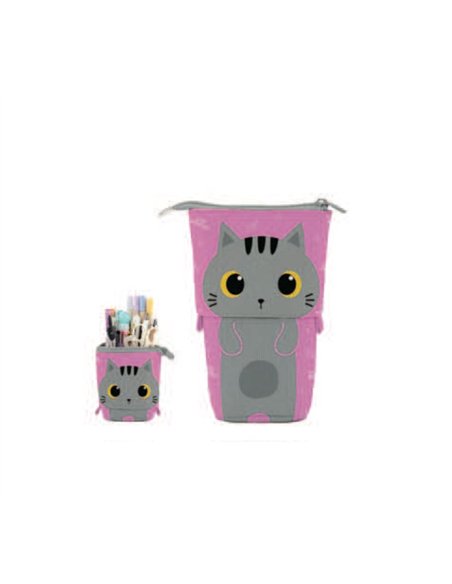 Trousse pop-up chat gris - itotal