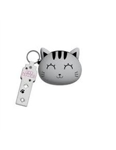 Porte-clés avec Porte-monnaie en Silicone Chat Gris - itotal