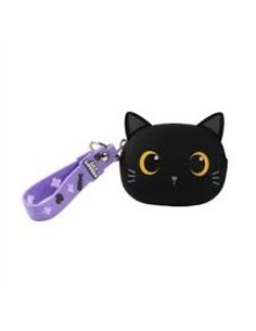 Porte-clés avec Porte-monnaie en Silicone Chat Noir - Itotal