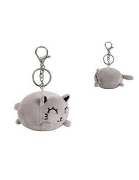 Porte-clés plush chat gris - itotal