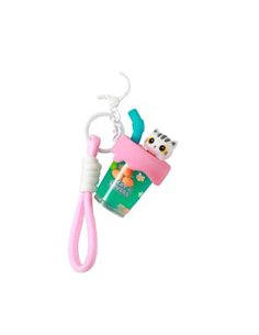 Porte-clés bubble tea chat blanc - itotal