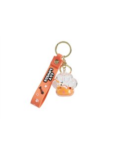Porte-clés patte de chat liquide orange - itotal