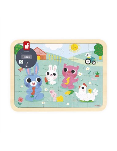 Puzzle en bois A la ferme 24 pièces - Janod