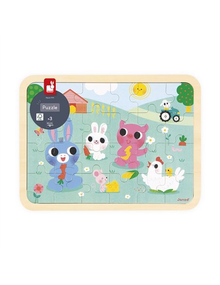 Puzzle en bois A la ferme 24 pièces - Janod