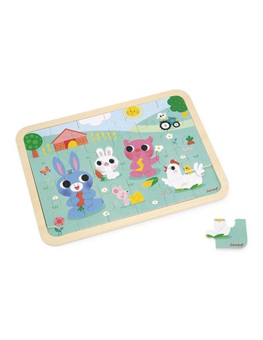 Puzzle en bois A la ferme 24 pièces - Janod