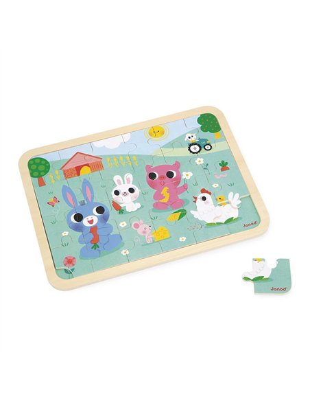 Puzzle en bois A la ferme 24 pièces - Janod