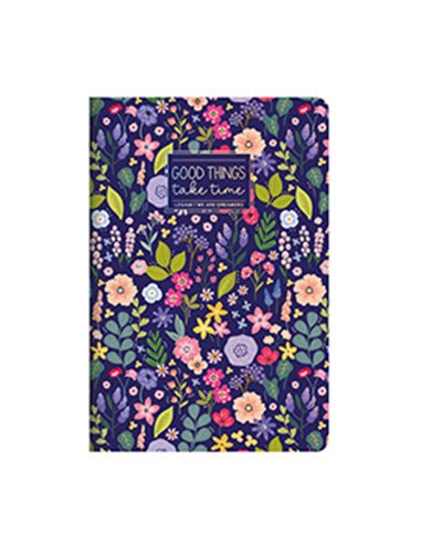 CAHIER BLANC - QUADERNO - MEDIUM - FLOWERS - legami