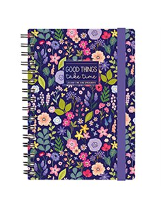 CAHIER LIGNÉ À SPIRALE - SPIRAL NOTEBOOK - LARGE - FLOWERS - legami