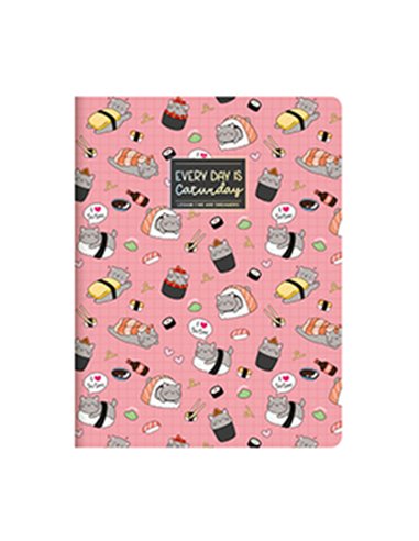 CAHIER LIGNE - QUADERNO - LARGE - SUSHI CAT - legami