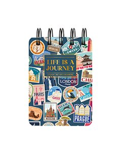 BLOC-NOTES LIGNÉ À SPIRALE - SPIRAL NOTEPAD - MINI - TRAVEL STICKERS - legami