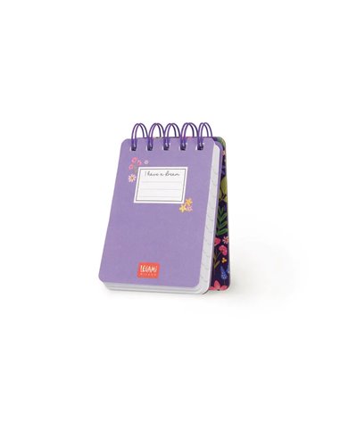 BLOC-NOTES LIGNÉ À SPIRALE - SPIRAL NOTEPAD - MINI - FLOWERS - legami