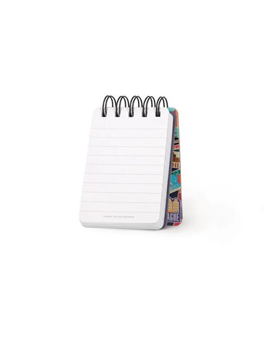BLOC-NOTES LIGNÉ À SPIRALE - SPIRAL NOTEPAD - MINI - TRAVEL STICKERS - legami