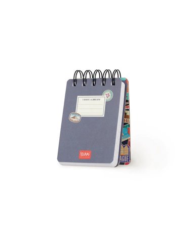 BLOC-NOTES LIGNÉ À SPIRALE - SPIRAL NOTEPAD - MINI - TRAVEL STICKERS - legami