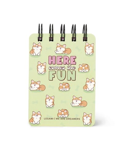 BLOC-NOTES LIGNÉ À SPIRALE - SPIRAL NOTEPAD - MINI - CORGI - legami