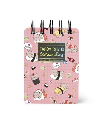 BLOC-NOTES LIGNÉ À SPIRALE - SPIRAL NOTEPAD - MINI - SUSHI CAT - legami
