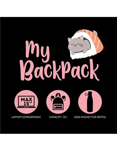 SAC À DOS - MY BACKPACK - SUSHI CAT - legami