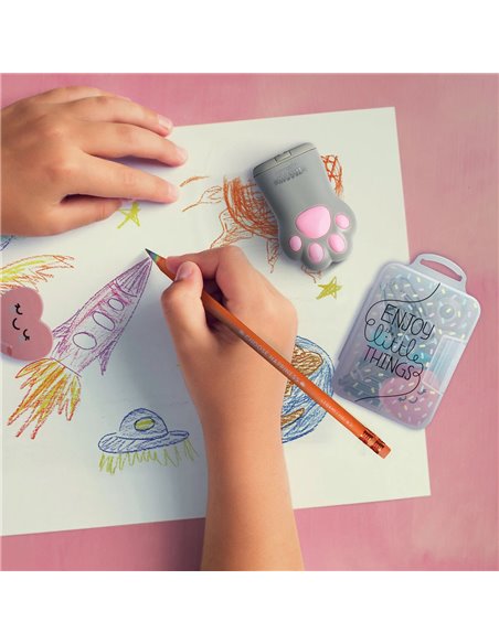 TAILLE-CRAYONS AVEC RÉSERVOIR - KITTY - legami