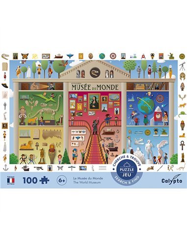 Puzzle 100 pièces " Cherche et trouve " - Le Musée du Monde - sentosphère