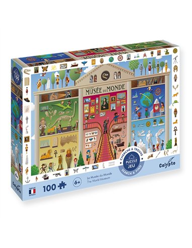 Puzzle 100 pièces " Cherche et trouve " - Le Musée du Monde - sentosphère