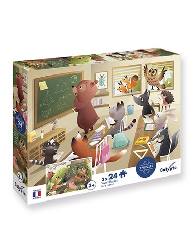 Puzzle 2 x 24 pièces - Vive l'Ecole - sentosphère
