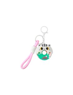 Porte-clés donut chat blanc - itotal