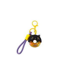 Porte-clés donut chat noir - itotal