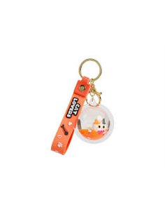 Porte-clés sphère liquide orange - itotal