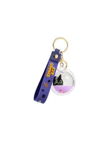 Porte-clés sphère liquide violet - itotal