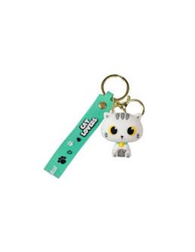 Porte-clés chat blanc - itotal