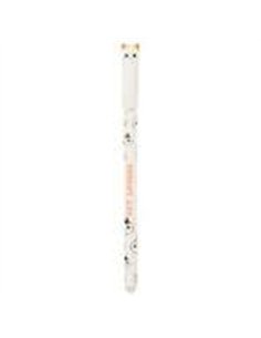 Stylo effaçable chat blanc et orange - itotal