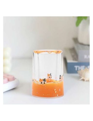 Porte stylos liquide chat orange - itotal