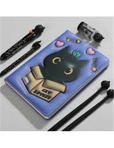 Carnet de notes 3D chat noir - itotal 2